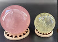 Wooden Crystal Ball Stand ~ Sacred Geometry Hollow Sphere ~ Display Base (5 cm)