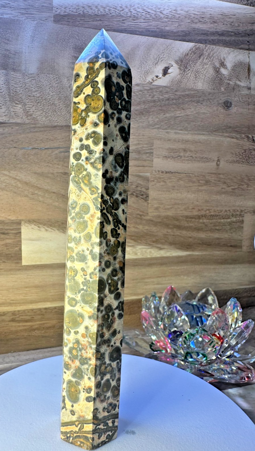 Leopard Skin Jasper Tower – 175mm Statement Crystal Point ~ Healing ~ Africa