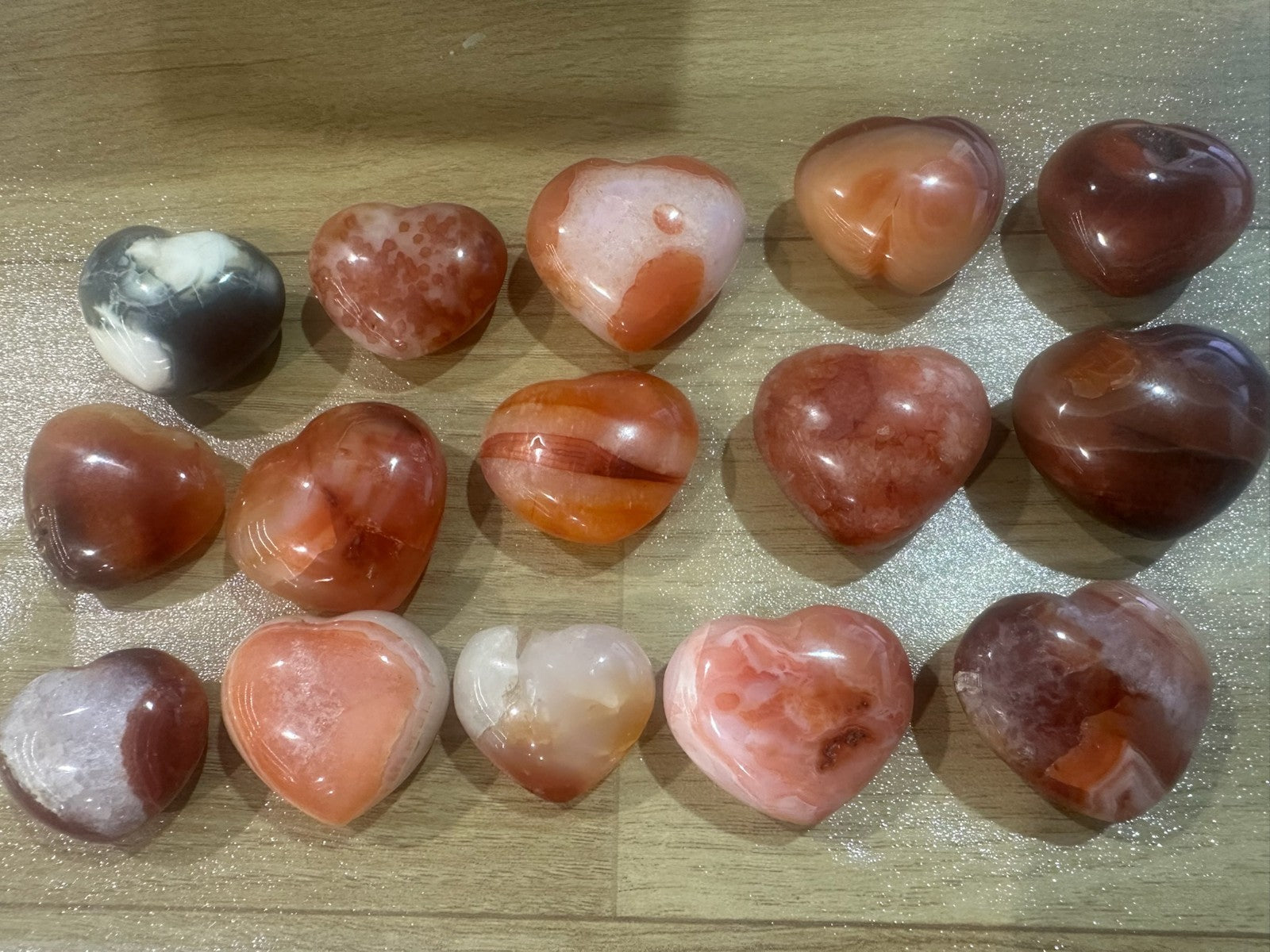 Carnelian Crystal Heart x 1 – Polished Stone 3–4cm Confidence • Motivation