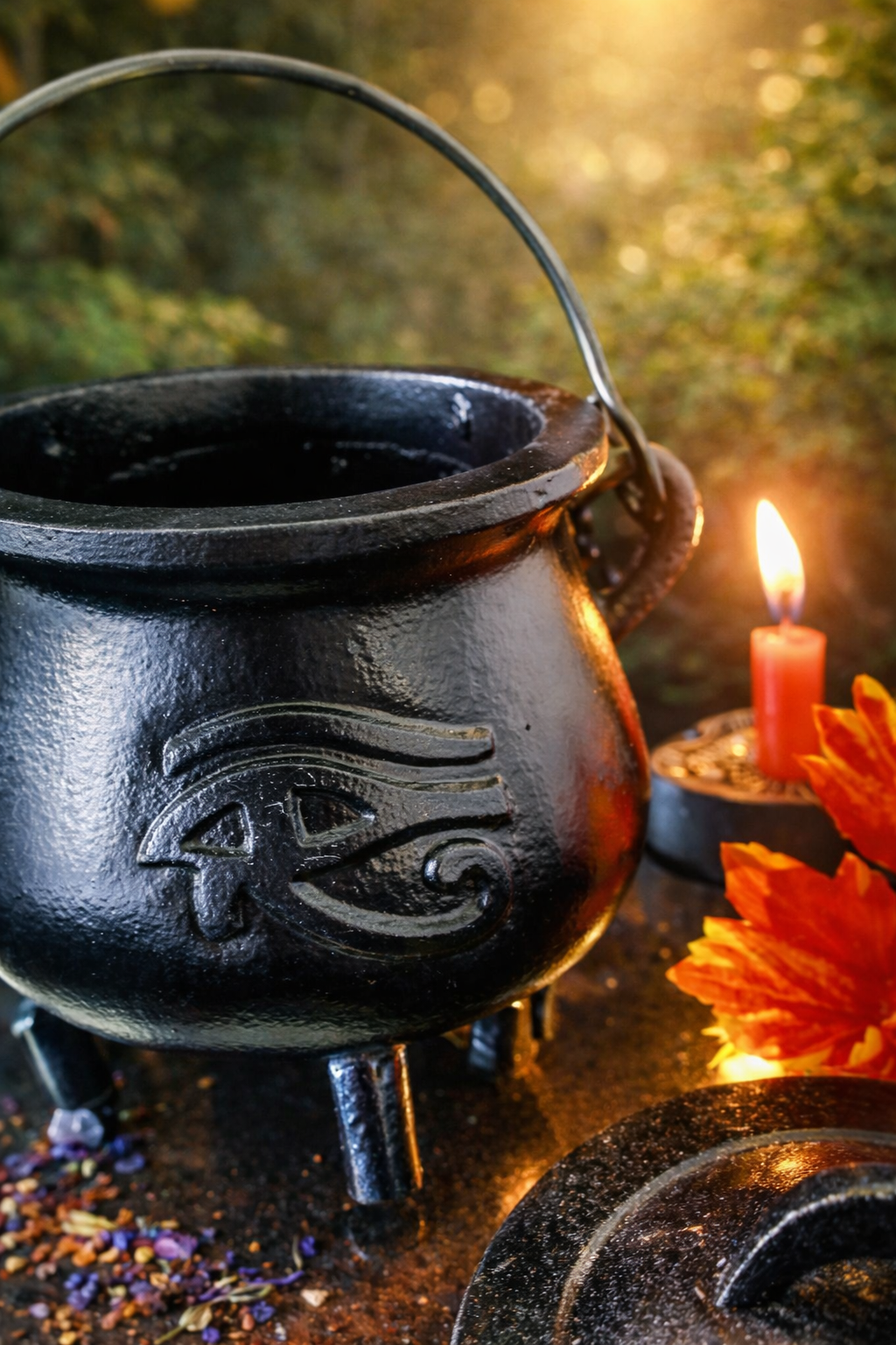 Cast Iron Witches Cauldron ~ 13cm Pagan Wicca Altar Halloween Decoration Ritual