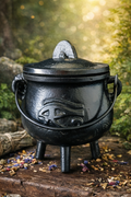 Cast Iron Witches Cauldron ~ 13cm Pagan Wicca Altar Halloween Decoration Ritual