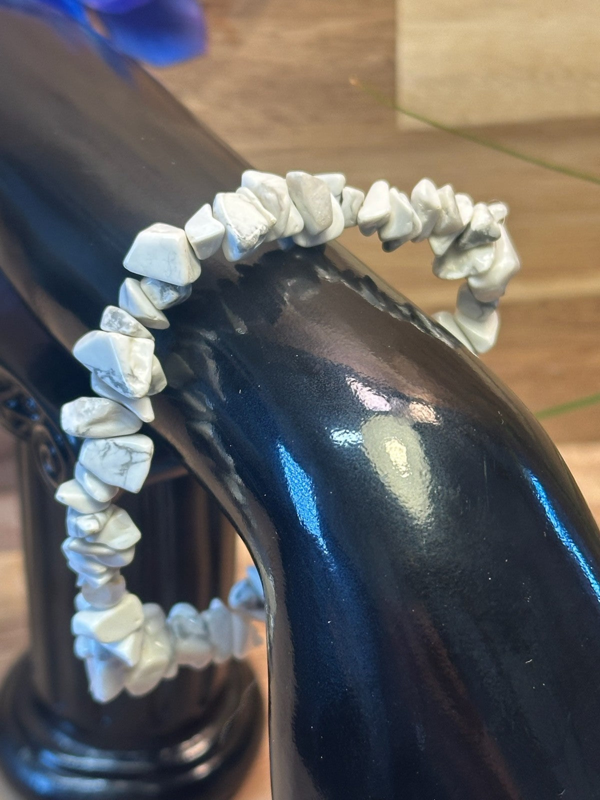 White Howlite Bracelet – Elastic ~ Calm • Patience • Emotional Balance