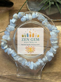 Blue Lace Agate Crystal Chip Bracelet – Elastic ~ Communication ~ Calm Energy