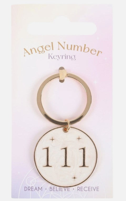 Angel Number Keyrings ~ Metal Charm Key Rings ~ Numerology Protection