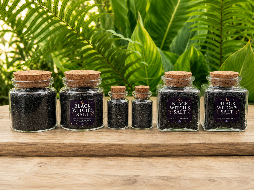 Black Witch's Salt Rock Crystals ~ 75g Wicca Pagan Protection Ritual Magic