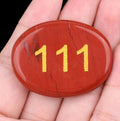 Engraved Angel Numbers Palm Stones, Spiritual Guidance Gift for Anxiety Relief,