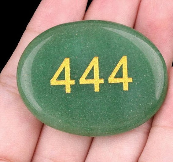 Engraved Angel Numbers Palm Stones, Spiritual Guidance Gift for Anxiety Relief,
