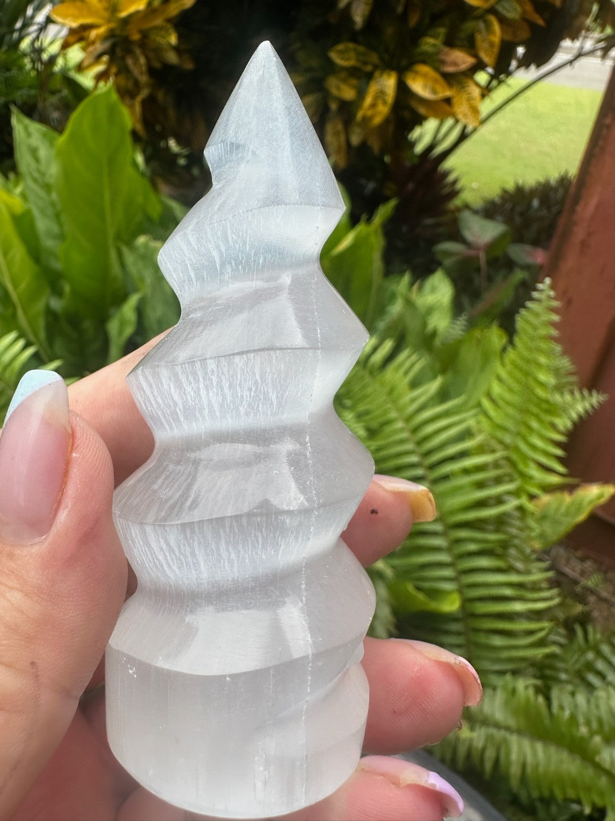 Selenite Spiral Tower ~ 10 cm Medium ~ Polished Crystal Cleansing Energy