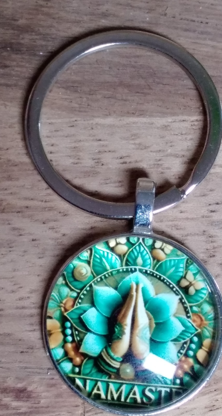 Namaste ~ Gorgeous ~ Key ring ~ Keychain ~ Spiritual Keyrings – Silver
