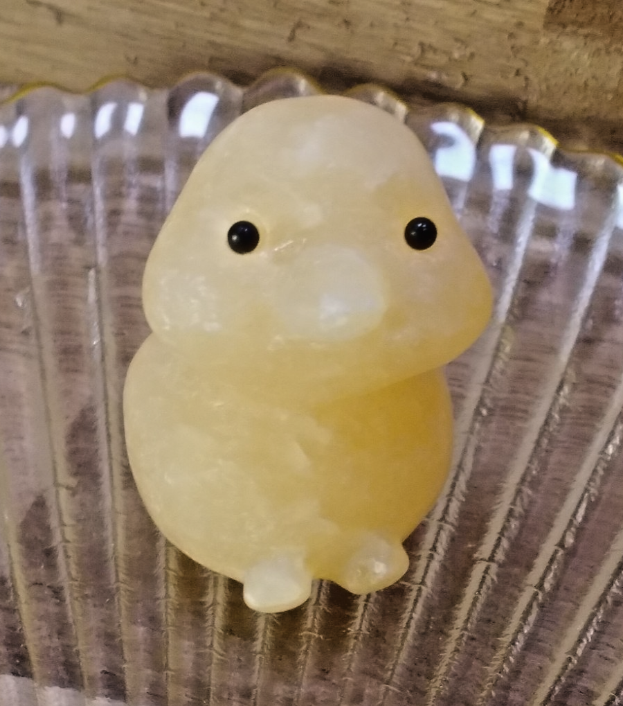 Natural Orange Calcite Duck Carving –4 m Crystal Figurine ~ Joy • Confidence (B)