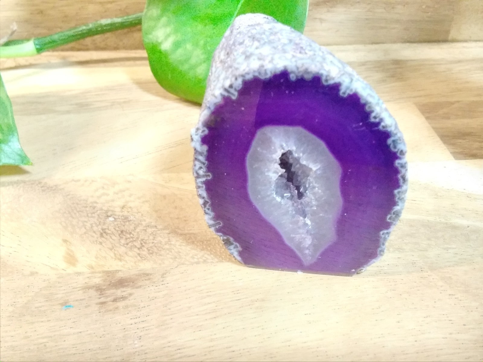 Purple Agate Geode Freeform ~Druzy Crystal Cave polished face ~ 135g 50mm x 45mm