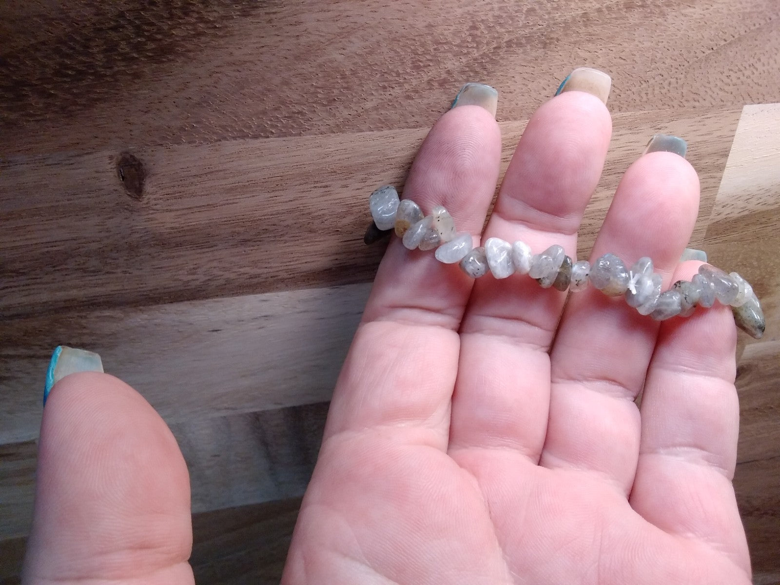 Labradorite Crystal Chip Bracelet – Elastic ~Transformation • Intuition •