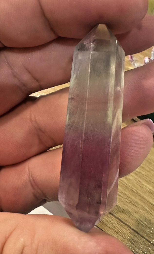 Rainbow Fluorite Double Terminated Point – 60mm Clarity • Focus • Balance • (B)