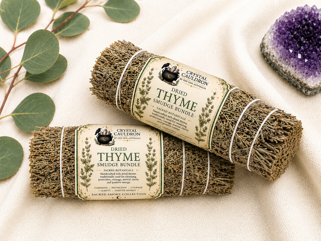 Dried Thyme Smudge Bundle Herbal Cleansing Protection Ritual Smoke Stick AUST