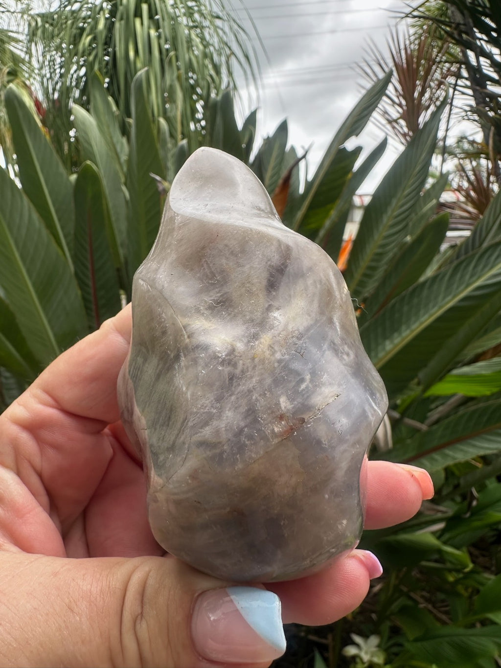 Blue Rose Quartz Flame ~ Crystal Natural Polished Healing Stone Display ~ C