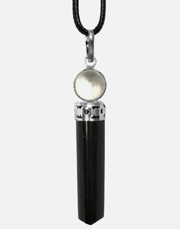 Black Tourmaline Point Pendant Necklace – Protective Crystal Protection • Ground