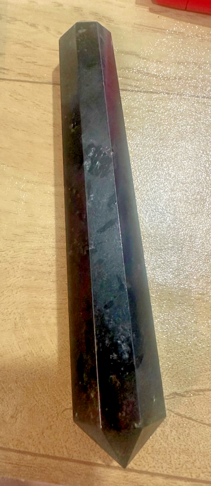 Black Tourmaline Double Terminated Wand – Polished Crystal Point Protection 14cm