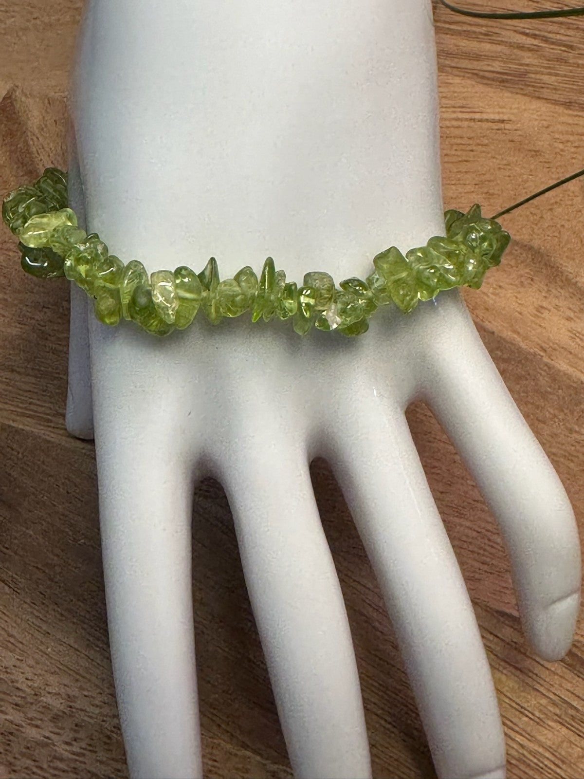 Peridot Crystal Chip Bracelet – Elastic ~ Renewal • Positivity • Fresh Energy