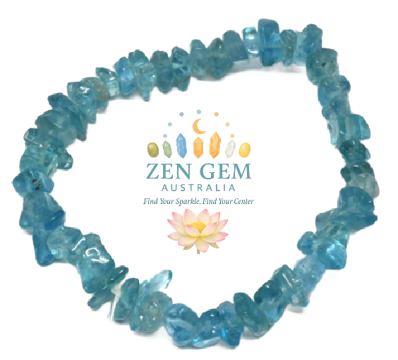 Blue Girasol (Milky Quartz) Crystal Chip Bracelet – Elastic Stretch Clarity
