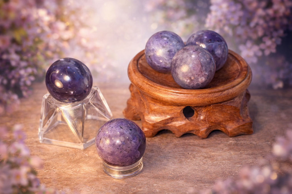 Amethyst Sphere 2cm – Mini Crystal Ball Calm • Protection • Intuition • Peace