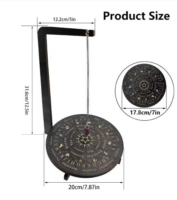 Pendulum Divination Board with Stand & Amethyst Pendulum Spiritual Guidance •