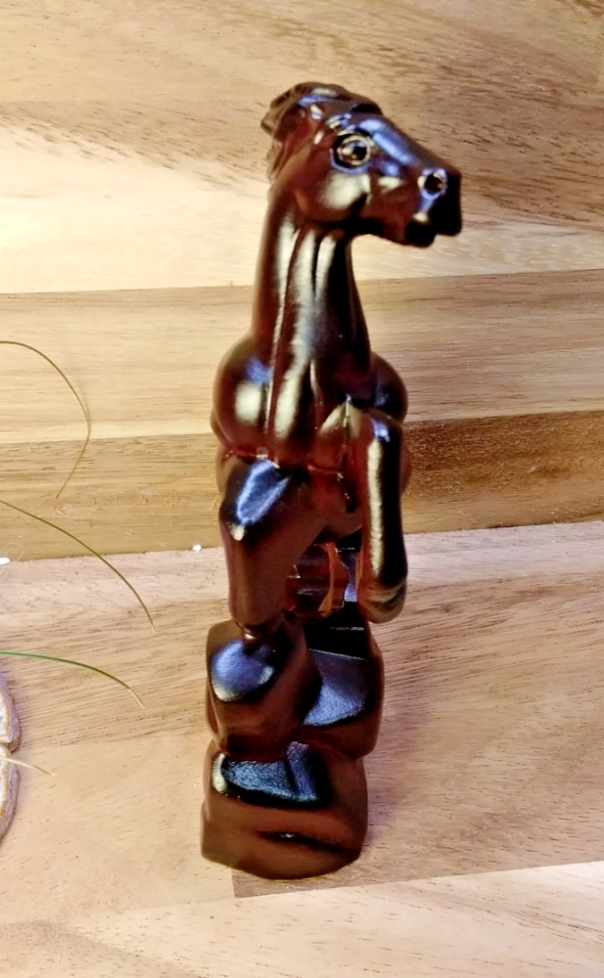 2026 Year of the Horse ~ Hand-Carved Wooden Horse Statue – Rearing Stallion