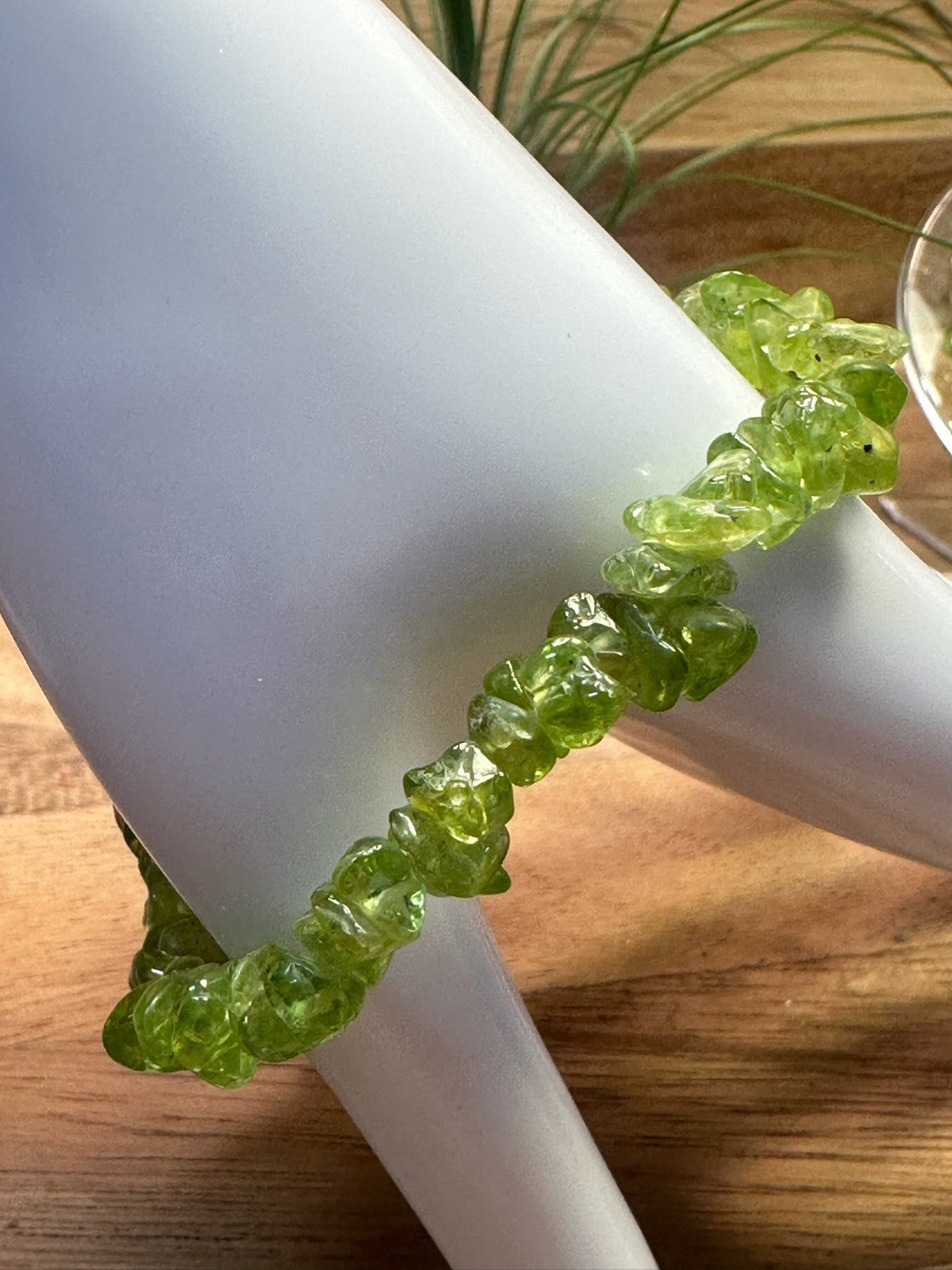 Peridot Crystal Chip Bracelet – Elastic ~ Renewal • Positivity • Fresh Energy
