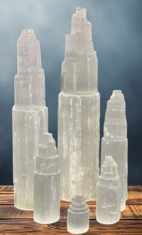 Selenite Mini Tower ~ High Grade Selenite From Morocco ~ 10 cm Generators