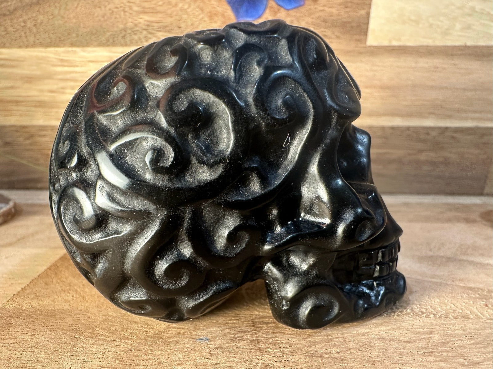 Mexican Lace Agate Skull Carving – 330g Transformation • Strength • Protection •