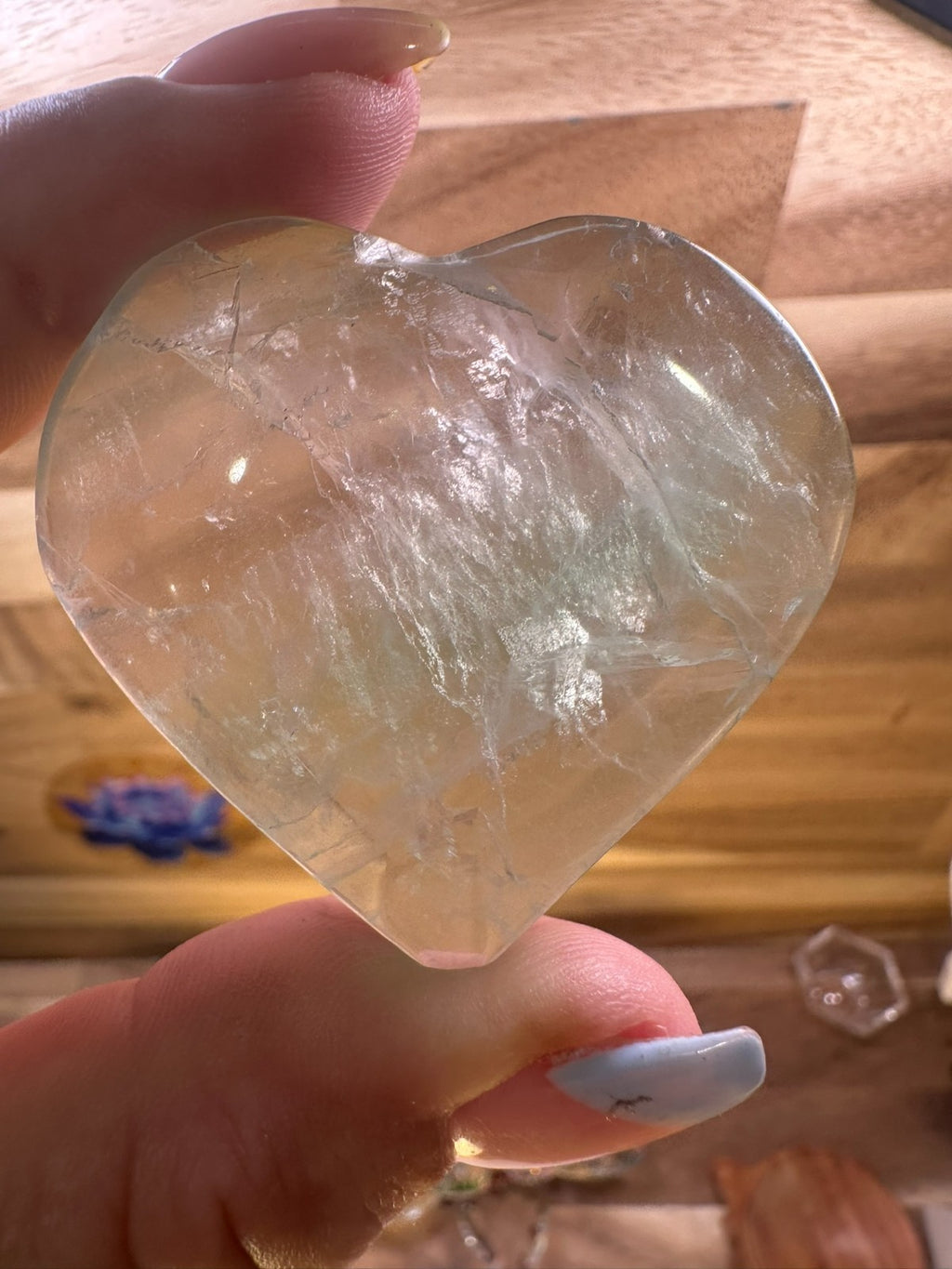 Green Fluorite Heart – 50mm Polished Crystal Clarity • Emotional Balance • Heart
