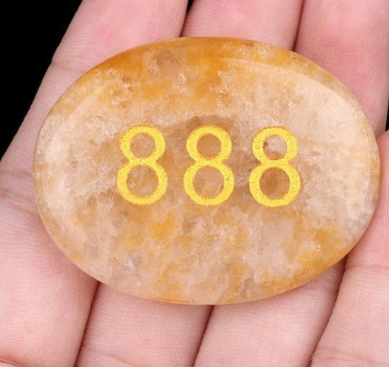 Engraved Angel Numbers Palm Stones, Spiritual Guidance Gift for Anxiety Relief,