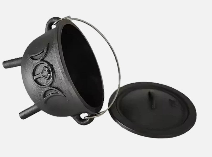 Cast Iron Witches Cauldron ~ Witch Pagan Wicca Altar Halloween Decoration Ritual