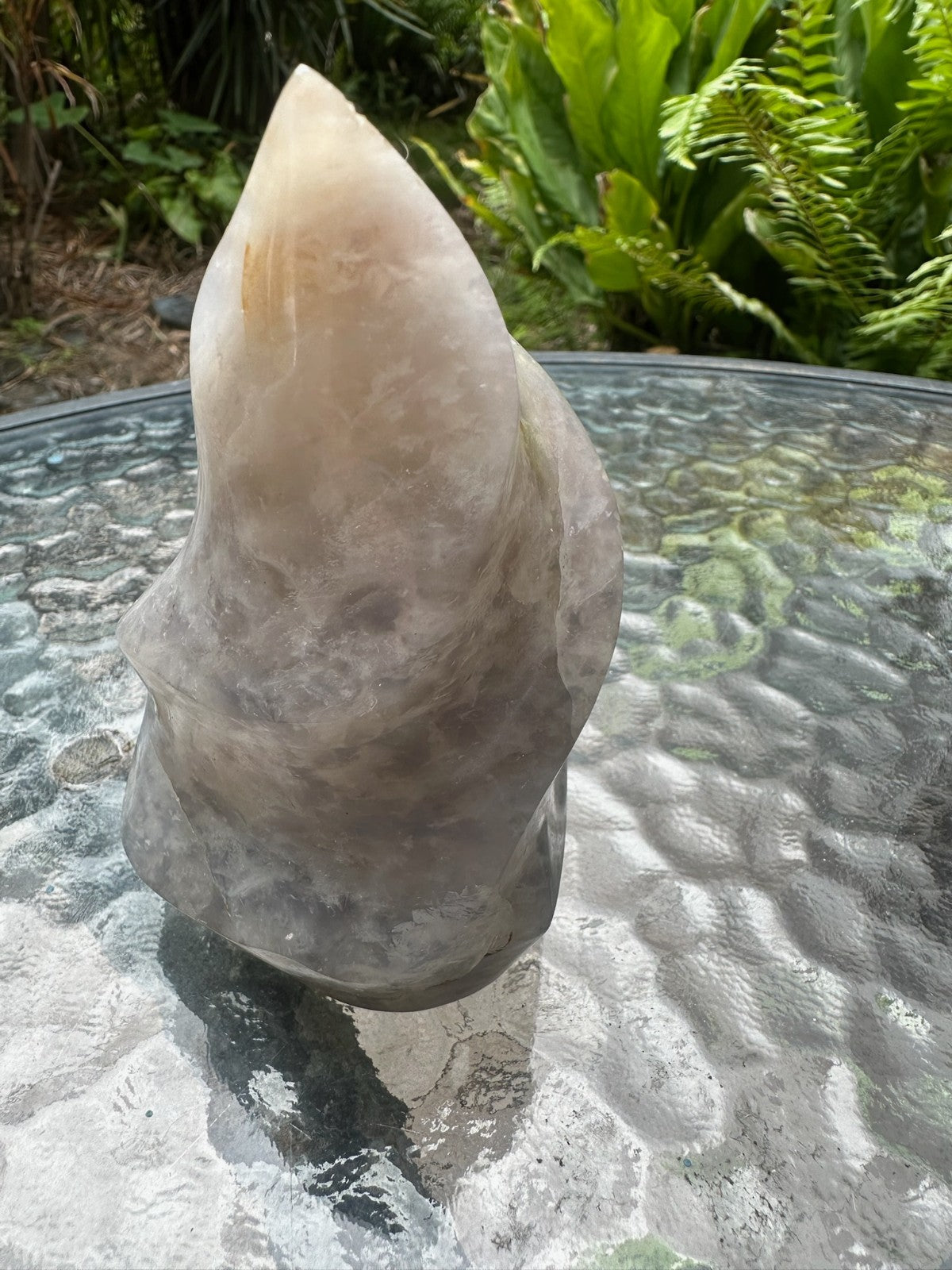 Blue Rose Quartz Flame ~ Crystal Natural Polished Healing Stone Display ~ A