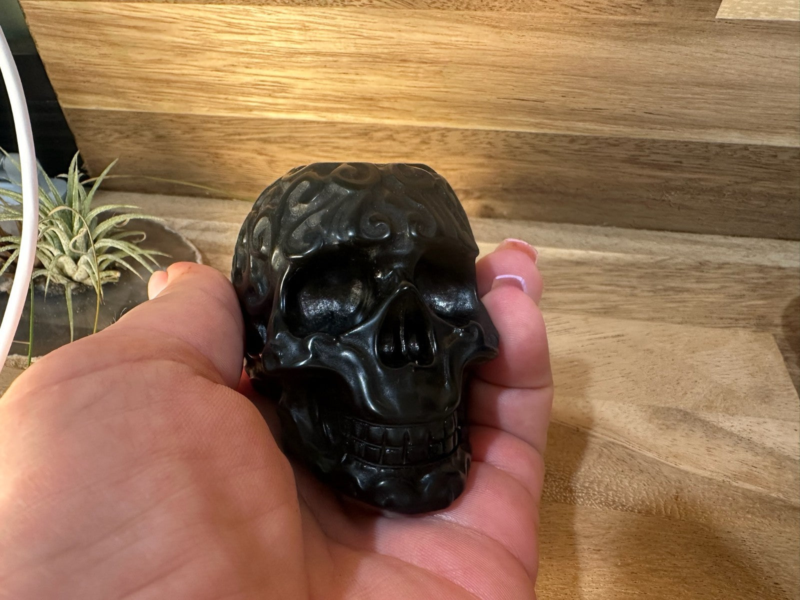 Mexican Lace Agate Skull Carving – 330g Transformation • Strength • Protection •