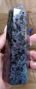 Indigo Gabbro Tower Crystal 16cm Mystic Merlinite Healing Stone Generator