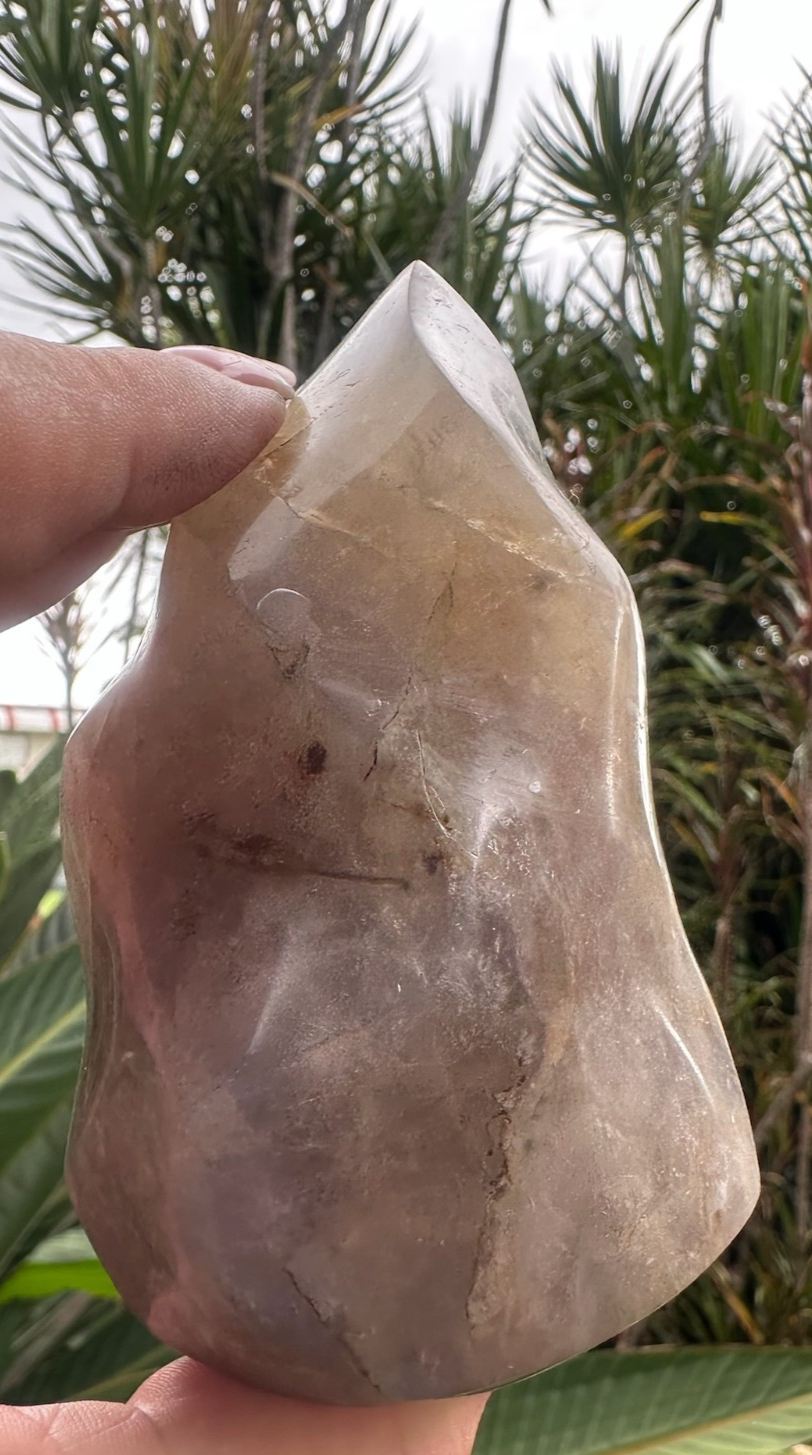 Blue Rose Quartz Flame ~ Crystal Natural Polished Healing Stone Display ~ F