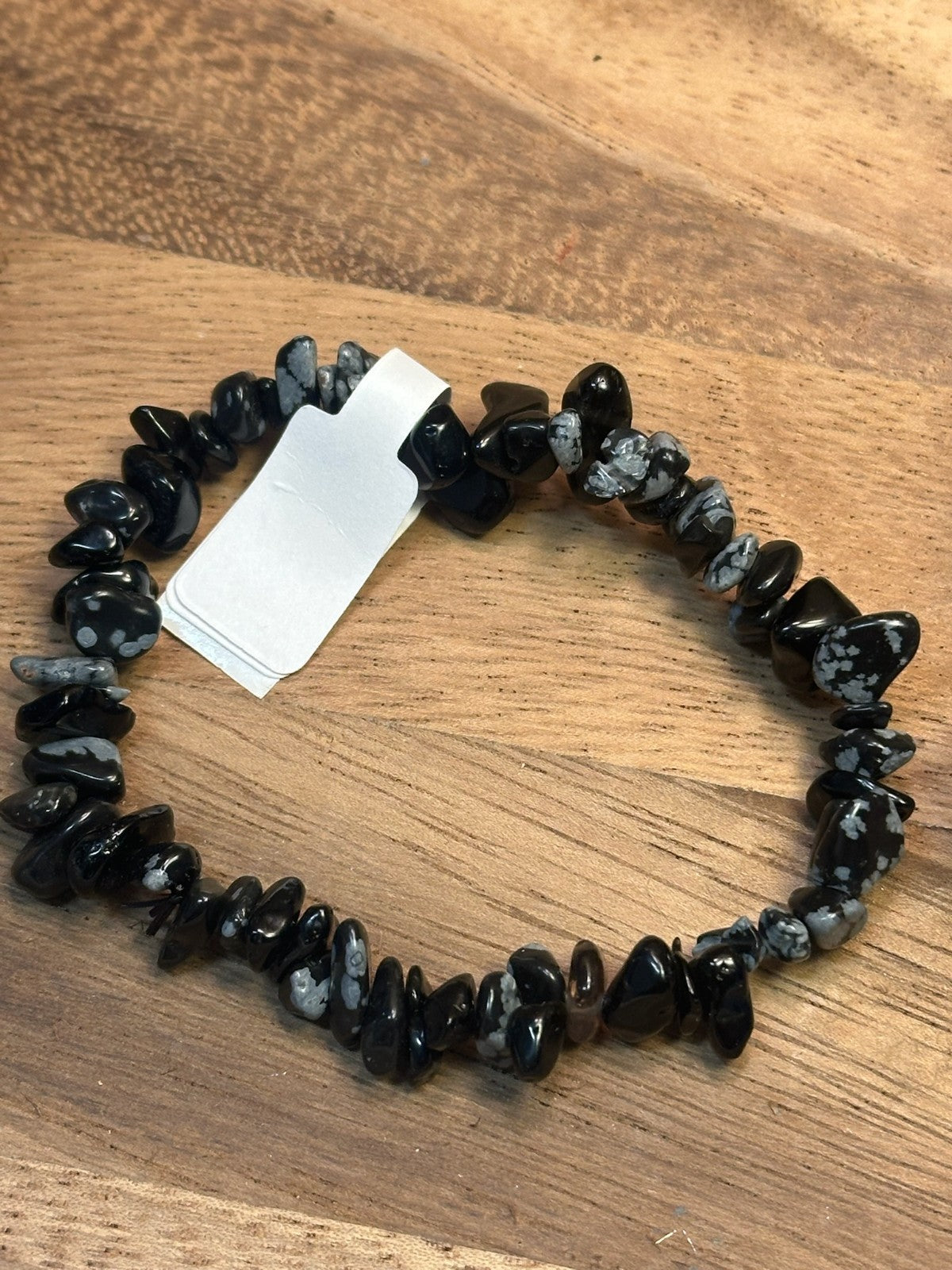 Snowflake Obsidian Bracelet – Elastic ~ Protection • Balance • Grounding