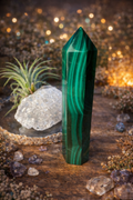 Malachite Tower – 70mm Polished Crystal Point Protection • Transformation •