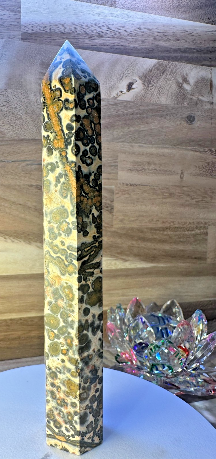 Leopard Skin Jasper Tower – 175mm Statement Crystal Point ~ Healing ~ Africa