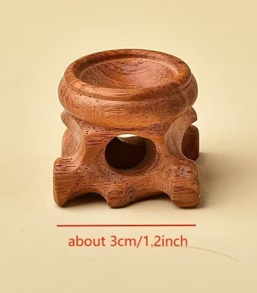 Vintage Solid Wood Ball Stand – Retro Display Holder for Crystal Spheres 3cm