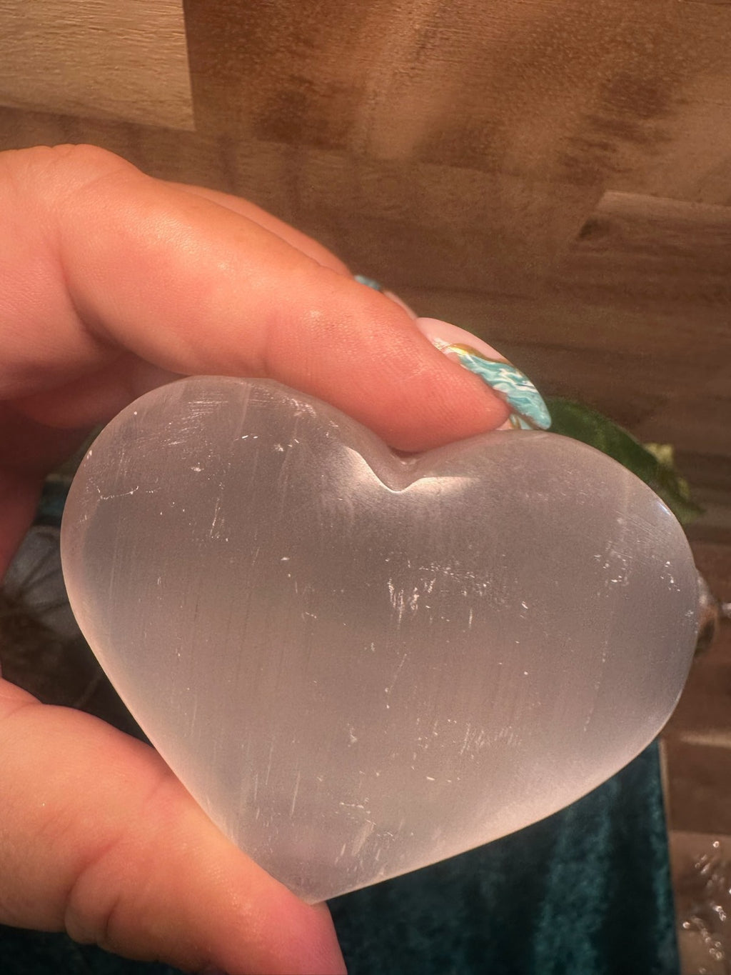 Hand Carved Selenite Heart Crystal ~ Cleanse • Calm • Protect Your Space