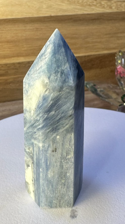 Blue Kyanite Tower – Polished Crystal Point Alignment • Communication • Calm 7cm