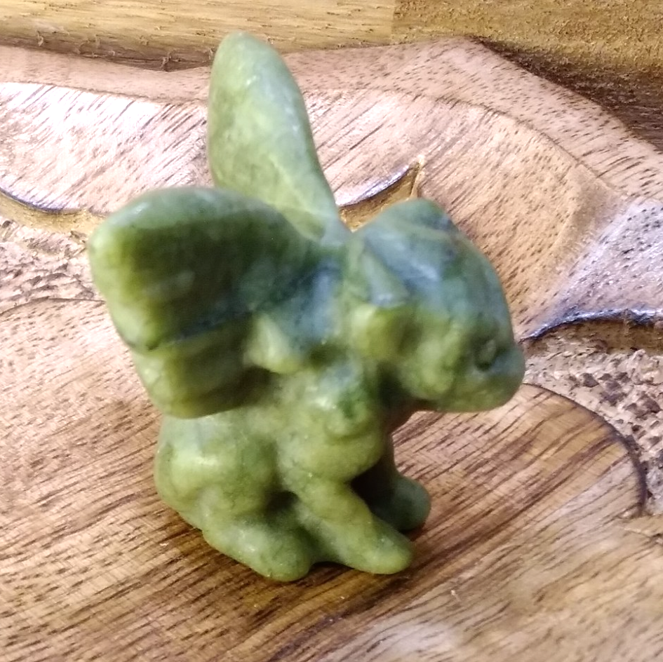 2" Natural Jade Gargoyle Skull – Hand Carved Crystal – 1PC Protection • Strength