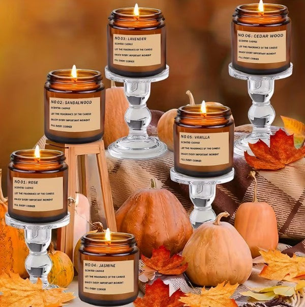 Long-Lasting Soy Wax Candle Set (6 Pack) ~ Relax ~ Restore ~ Calm