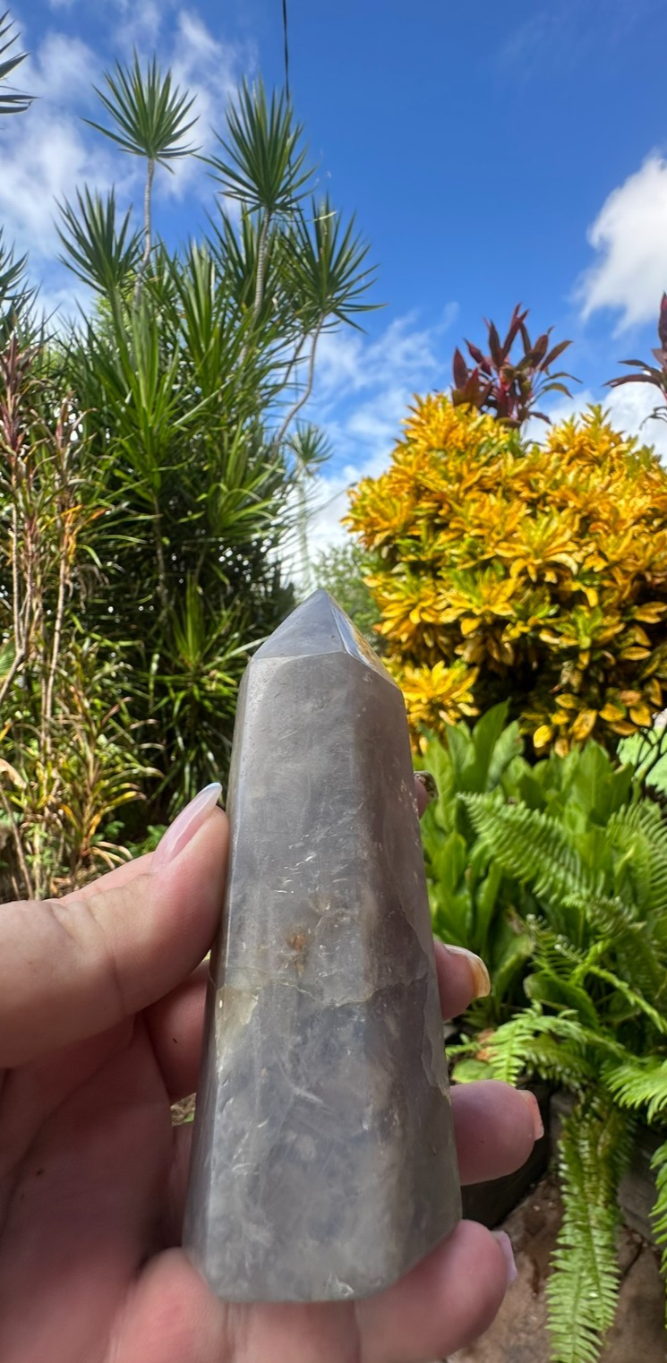 Blue Rose Quartz Tower Generator Crystal Point Healing Stone Natural Polished ~A