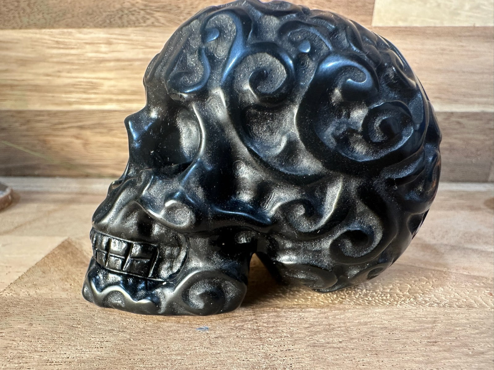 Mexican Lace Agate Skull Carving – 330g Transformation • Strength • Protection •