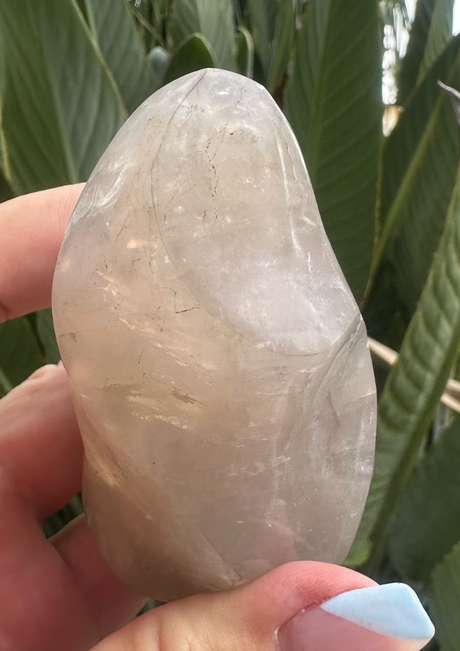 Blue Rose Quartz Flame ~ Crystal Natural Polished Healing Stone Display ~ E