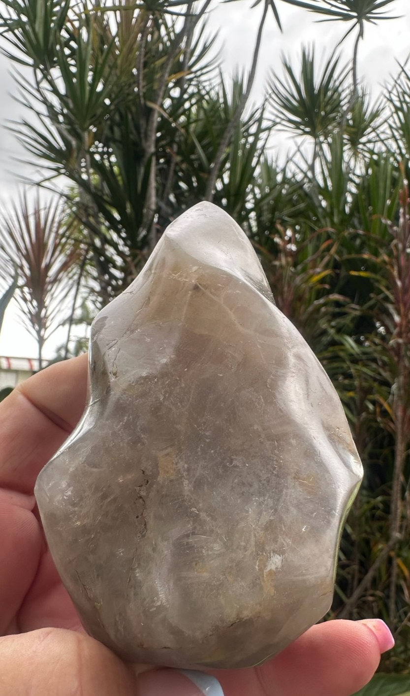 Blue Rose Quartz Flame ~ Crystal Natural Polished Healing Stone Display ~ F