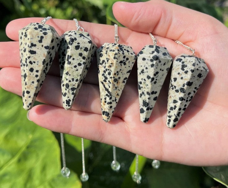 Dalmatian Jasper Pendulum ~ Crystal Dowsing Tool  Divination ~  Protection •