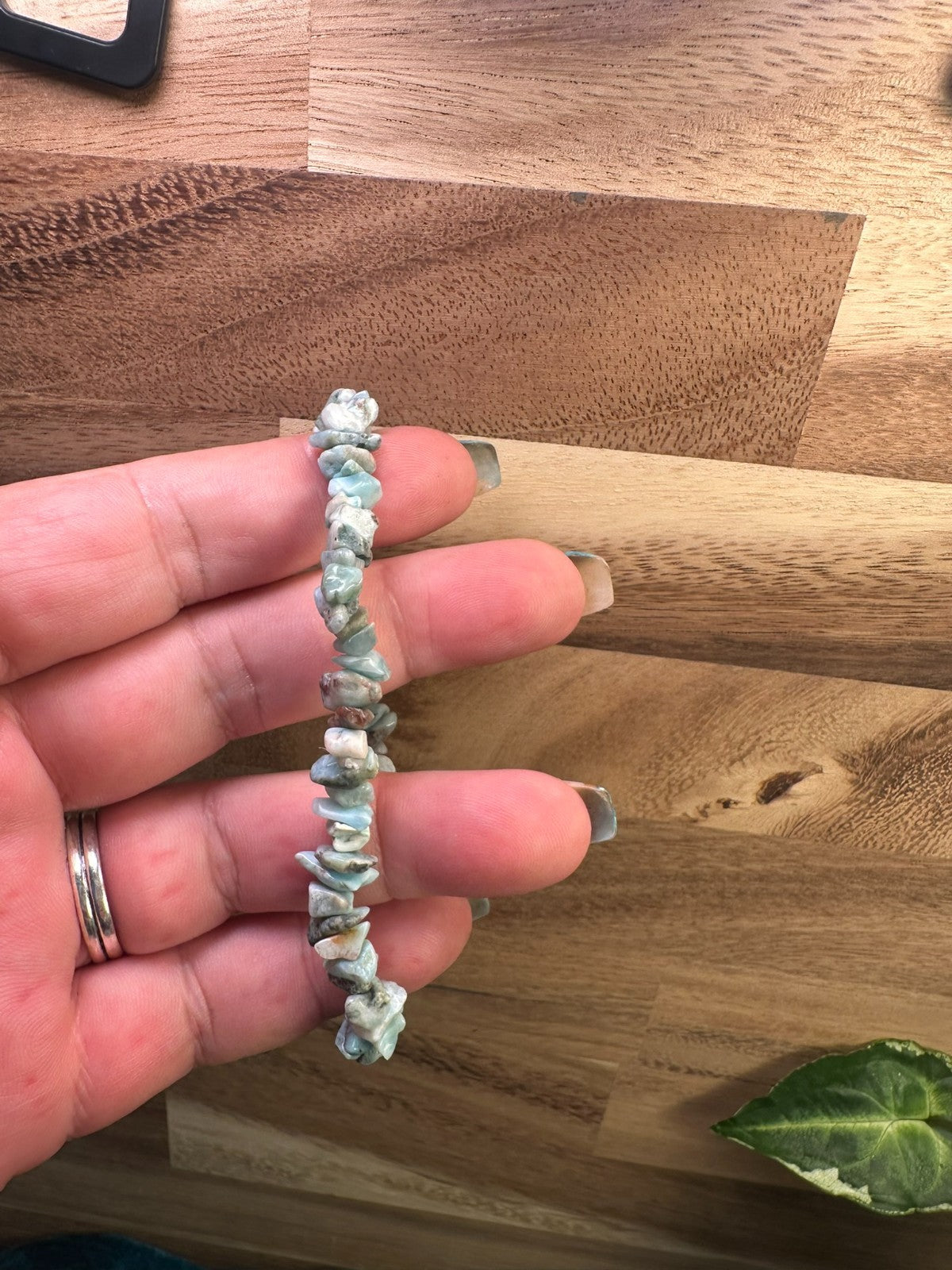 Larimer Crystal Chip Bracelet – Elastic ~ Calm • Serenity • Ocean Energy